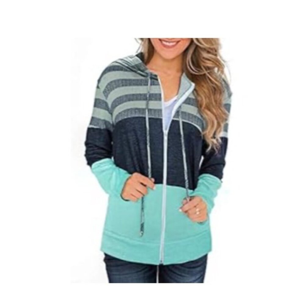 Women’s large zip-front hoodie